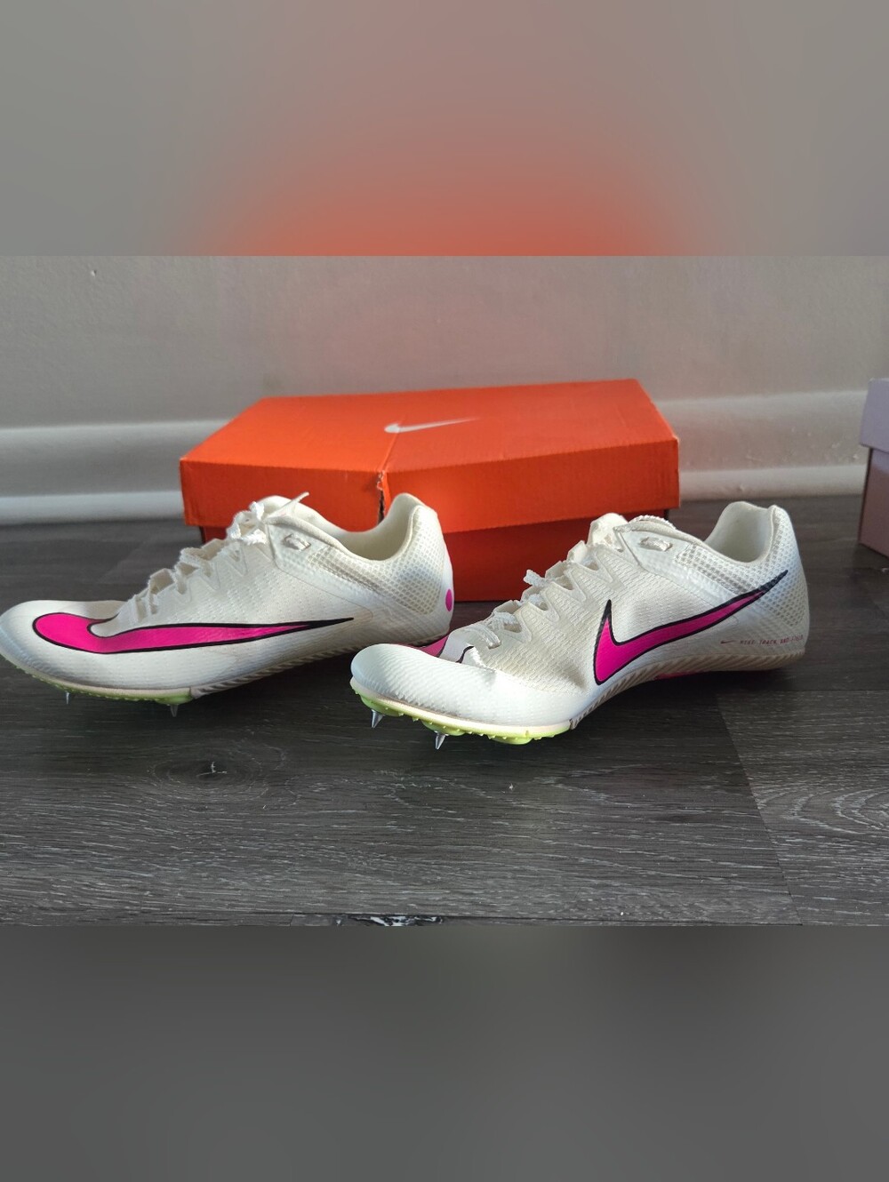 Nike Women's White/Pink Track Spikes